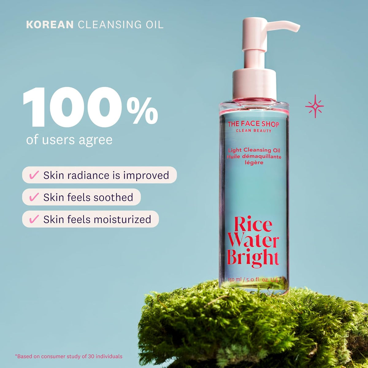 THE FACE SHOP Rice Water Bright Light Cleansing Oil, 5.0 fl. oz.