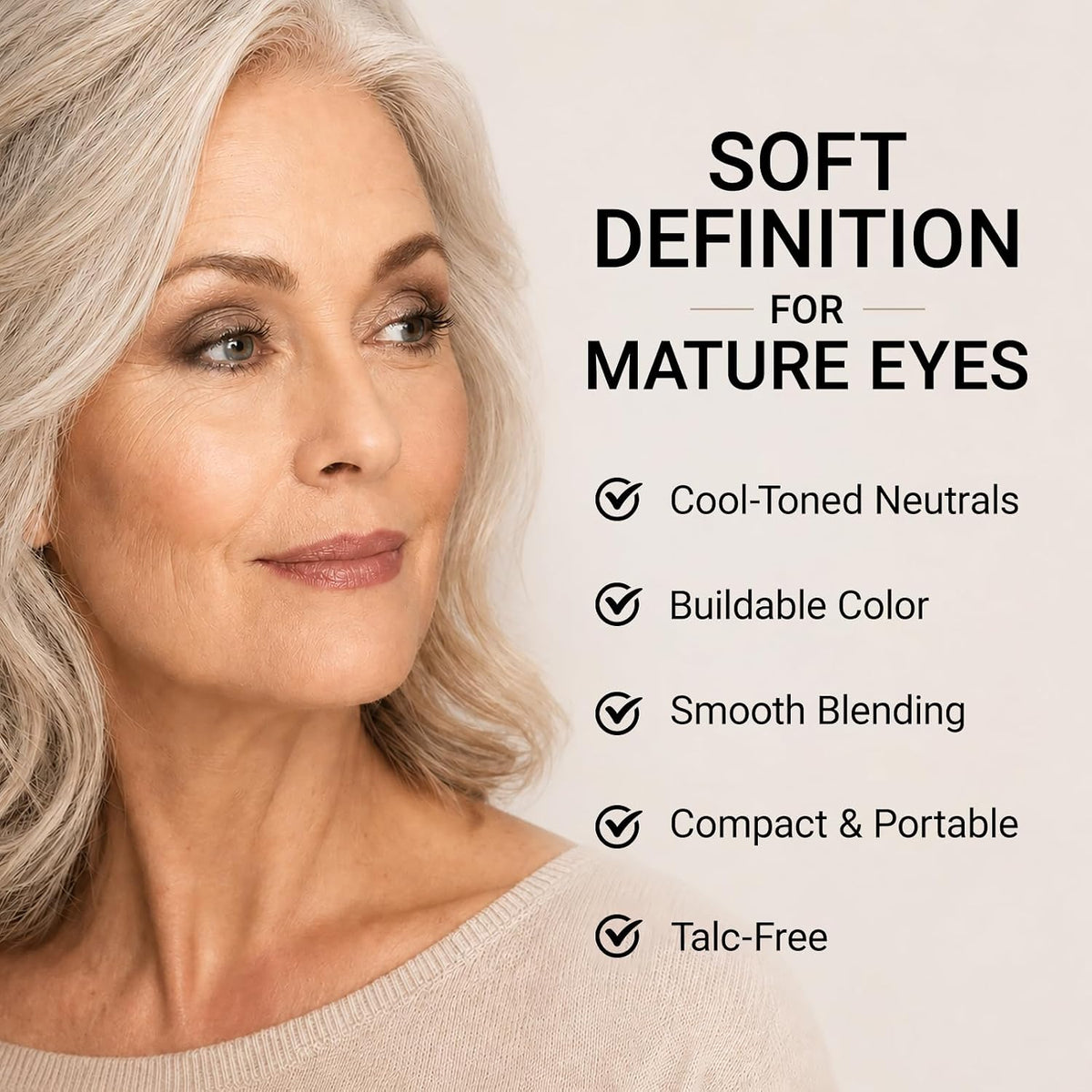 Erinde 10 Colors Matte Eyeshadow Palette, Grey Taupe Mavue Nude Eye Shadow for Older Women, Ultra Blendable Cool Toned Neutral Smokey Eye Shadow Palettes, Long Lasting Natural Smooth Texture, Cement