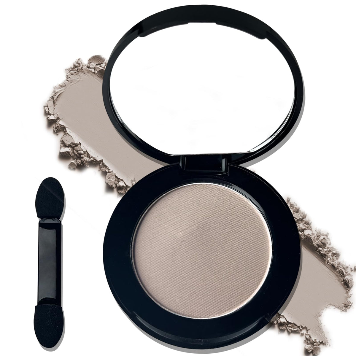 MEICOLY Champagne Shimmer Eyeshadow with Mirror,Shimmer Sparkly Eye Shadow Palette,Pressed Powder Single Eyeshadow for Women and Girls,Eye Makeup Eyelid Color,High Pigment,Long Wearing,Waterproof