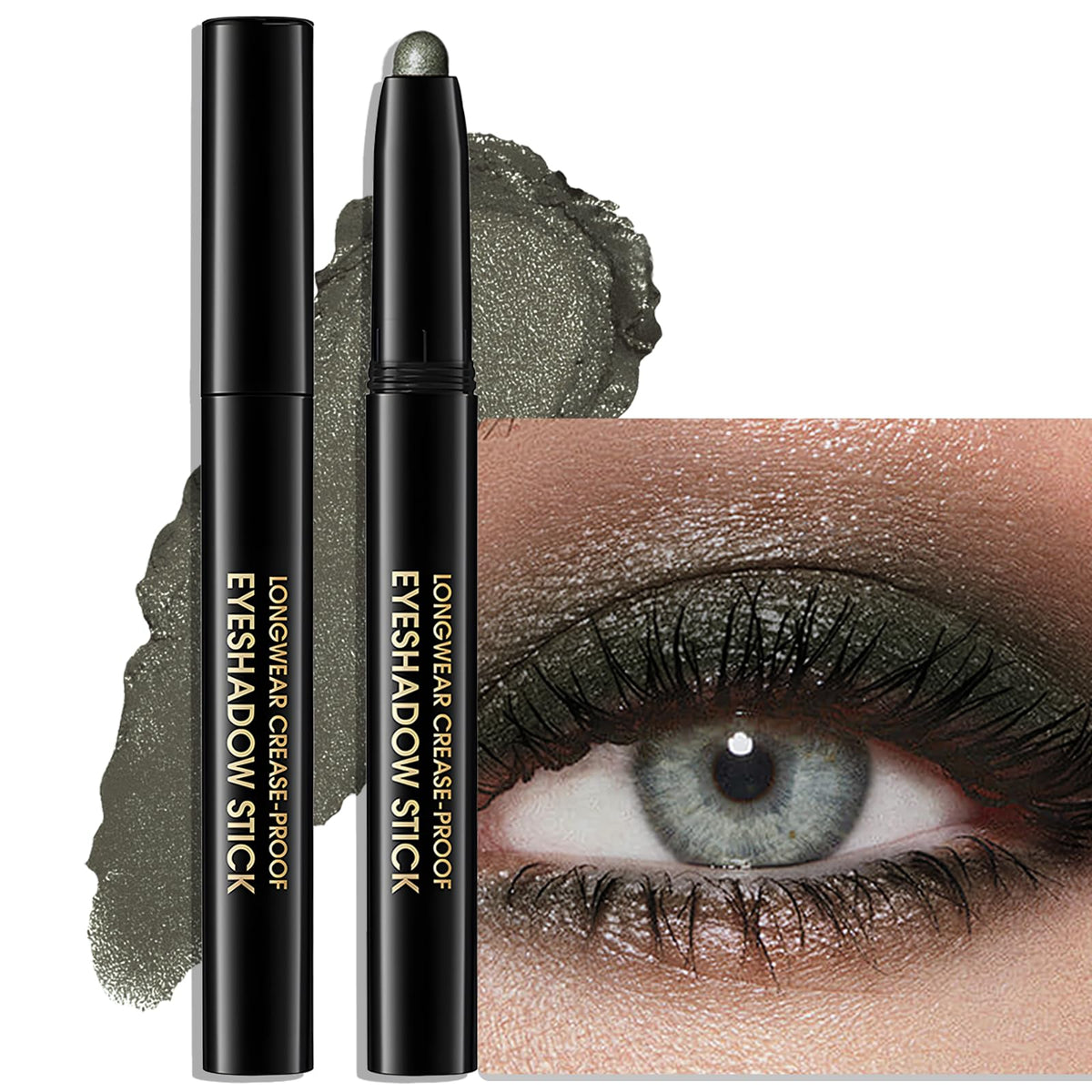 Eyeshadow Stick Light Taupe, Matte Cream Eye Shadow Stick Waterproof Nude Neutral Eyeliner Brightener Pencil Crayon Long-Lasting Eye Highlighter Makeup for Older Women Easy to Use High Pigmented