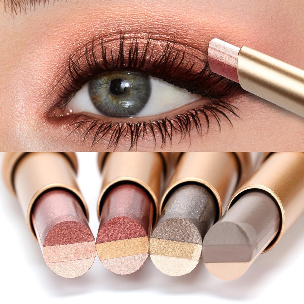 4Pcs Multi Color Eyeshadow Stick Set, 3 Color Gradient Shimmer Eye Shadow