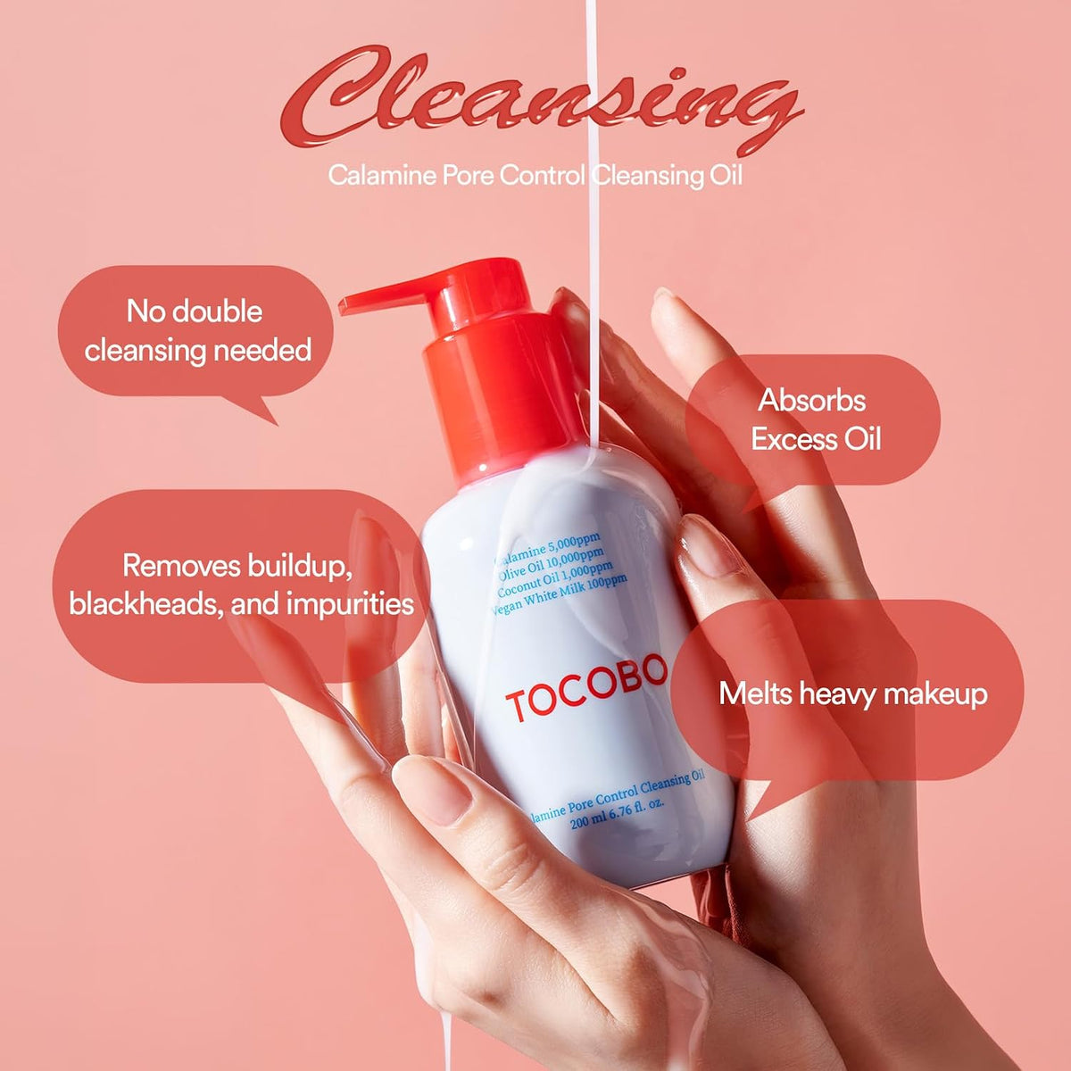 TOCOBO Calamine Pore Control Cleansing Oil 200ml / 6.76 fl oz | Blackheads, Make-up Cleansing, Pore Care, Deep Cleansing, mothers day