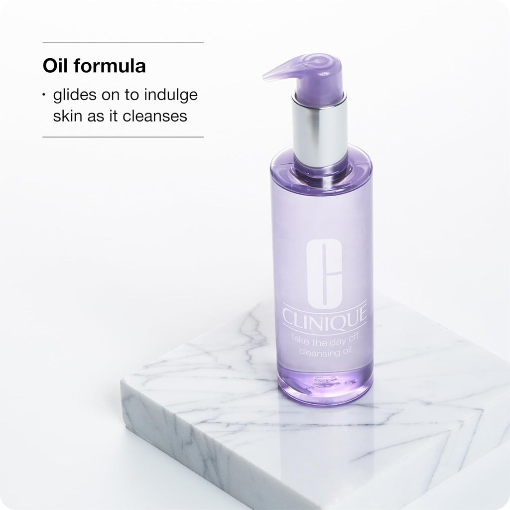 Clinique Take The Day Off Cleansing Oil Makeup Remover | Dissolves Makeup + Sunscreen | For All Skin Types, 6.7 Fl Oz