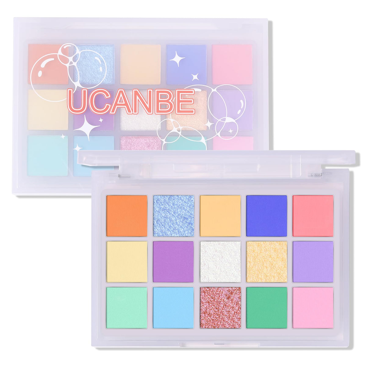 UCANBE Purple Eyeshadow Makeup Palette, 15 Colors Dark Smokey Shimmer Matte Metallic Glitter Eye Shadow Pallet, Violet Lavender Pink Make Up Kit for Cosplay Halloween Ursula Witch Costume Parties