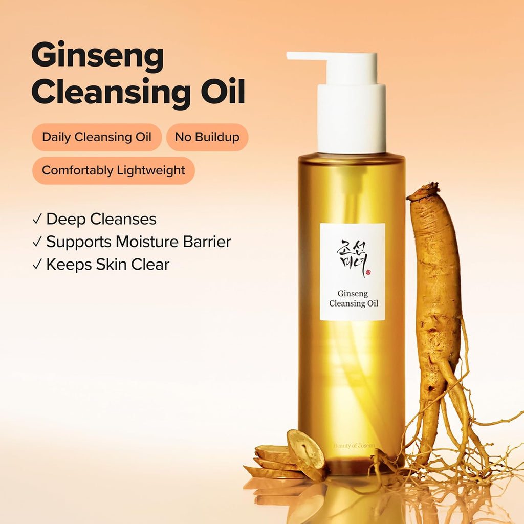Beauty of Joseon Ginseng Cleansing Oil Waterproof Makeup Remover for Sensitive, Congested-Prone Facial Skin. Korean Skin Care for Men and Women, 210ml, 7.1 fl.oz