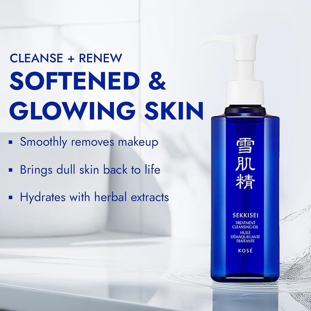 SEKKISEI Treatment Cleansing Oil, Face Cleanser & Makeup Remover, 10.1 oz