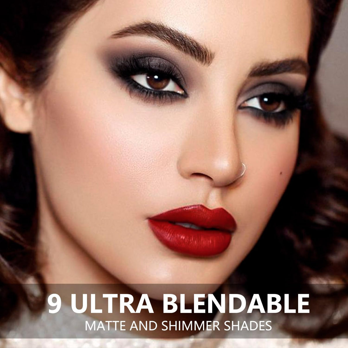 MAKI YIKA Black Grey Smokey Eyeshadow Matte Black White Gray Silver Smoky