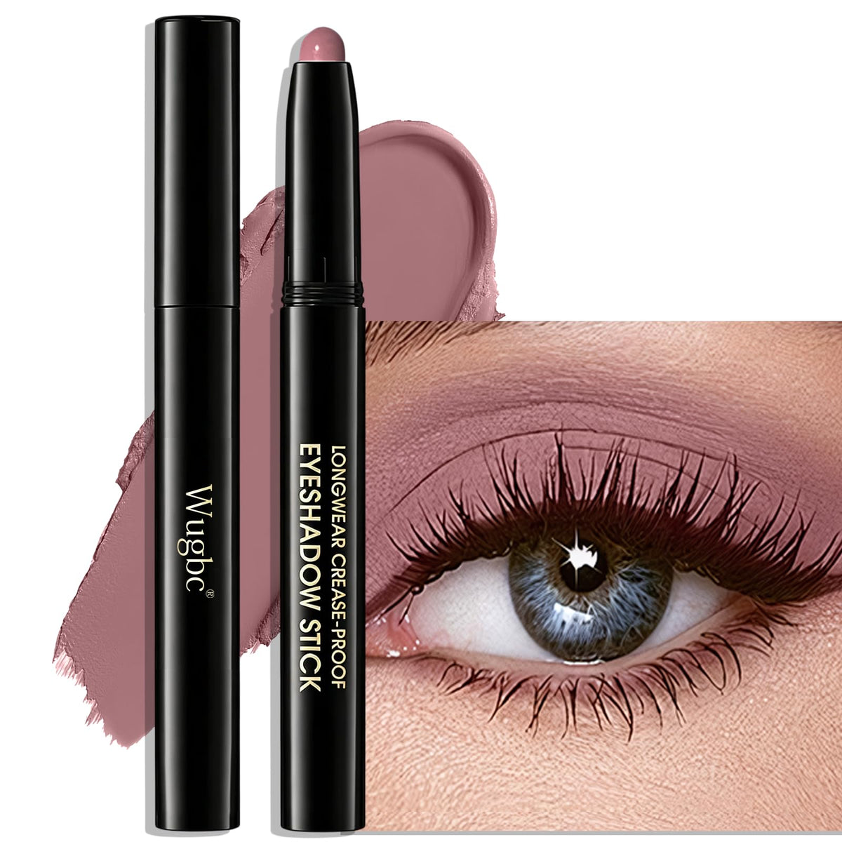 Eyeshadow Stick Light Taupe, Matte Cream Eye Shadow Stick Waterproof Nude Neutral Eyeliner Brightener Pencil Crayon Long-Lasting Eye Highlighter Makeup for Older Women Easy to Use High Pigmented