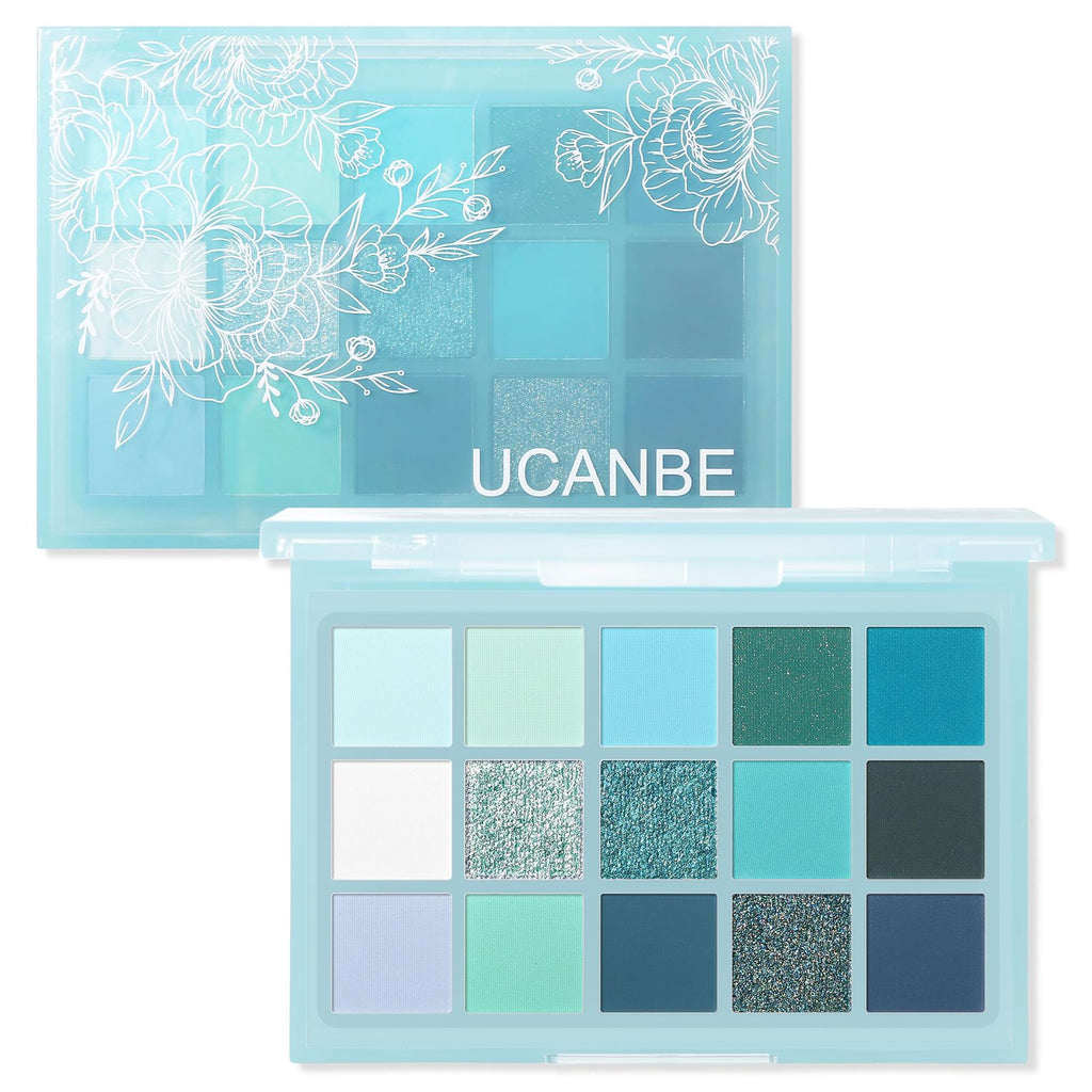UCANBE Purple Eyeshadow Makeup Palette, 15 Colors Dark Smokey Shimmer Matte Metallic Glitter Eye Shadow Pallet, Violet Lavender Pink Make Up Kit for Cosplay Halloween Ursula Witch Costume Parties