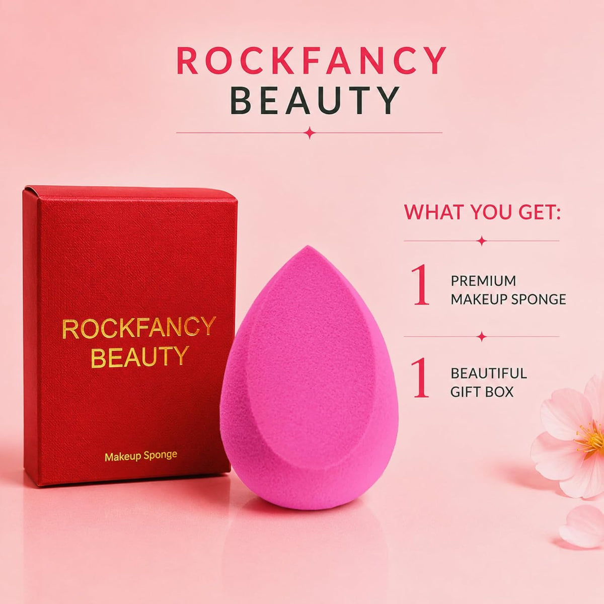RockFancy Makeup Sponge with Low Absorption and Flawless Finish, Latex Free PU with Wet Dry Use for Foundation, Concealer and Contour, Ideal for Liquid, Cream and Powder for a Smooth Complexion
