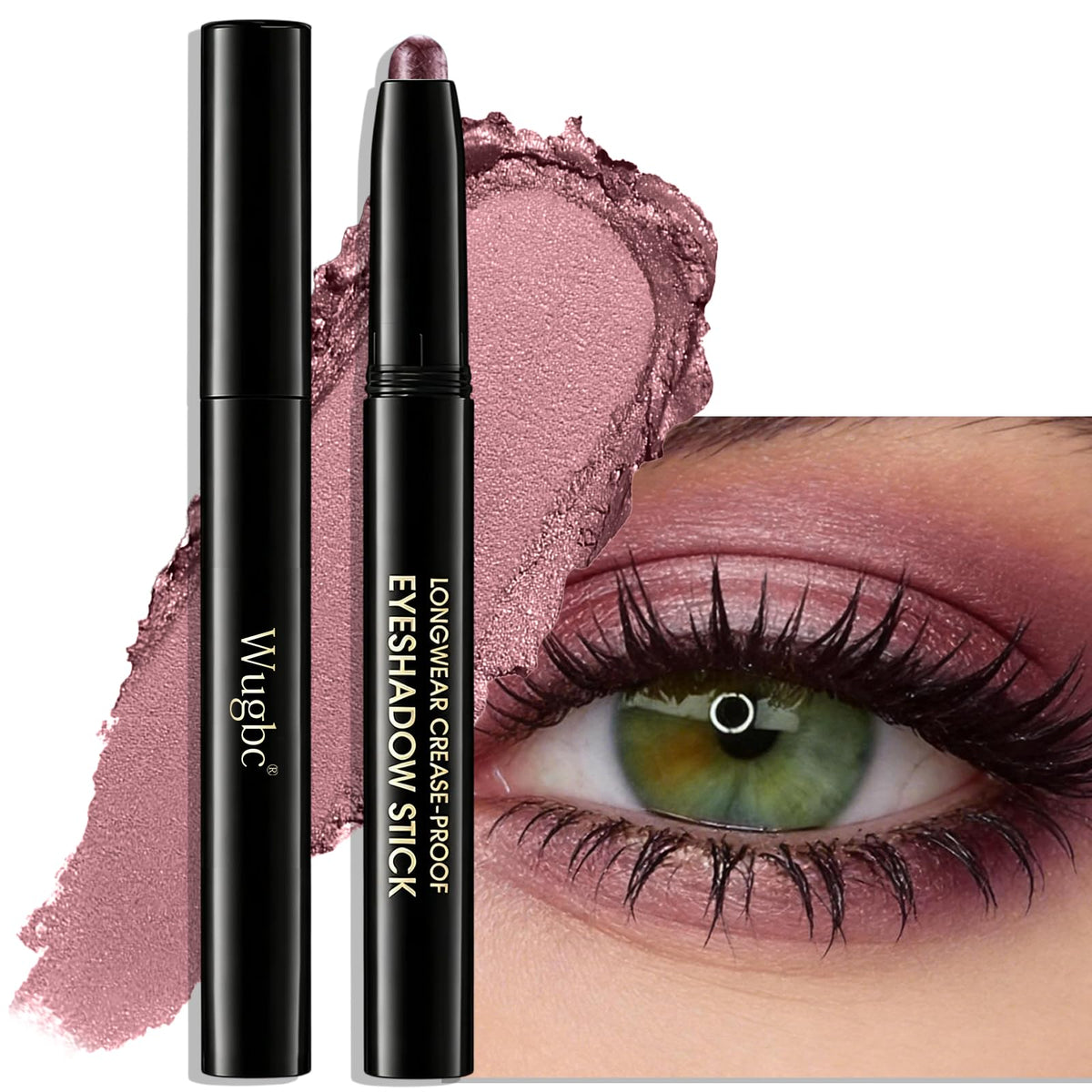 Eyeshadow Stick Light Taupe, Matte Cream Eye Shadow Stick Waterproof Nude Neutral Eyeliner Brightener Pencil Crayon Long-Lasting Eye Highlighter Makeup for Older Women Easy to Use High Pigmented