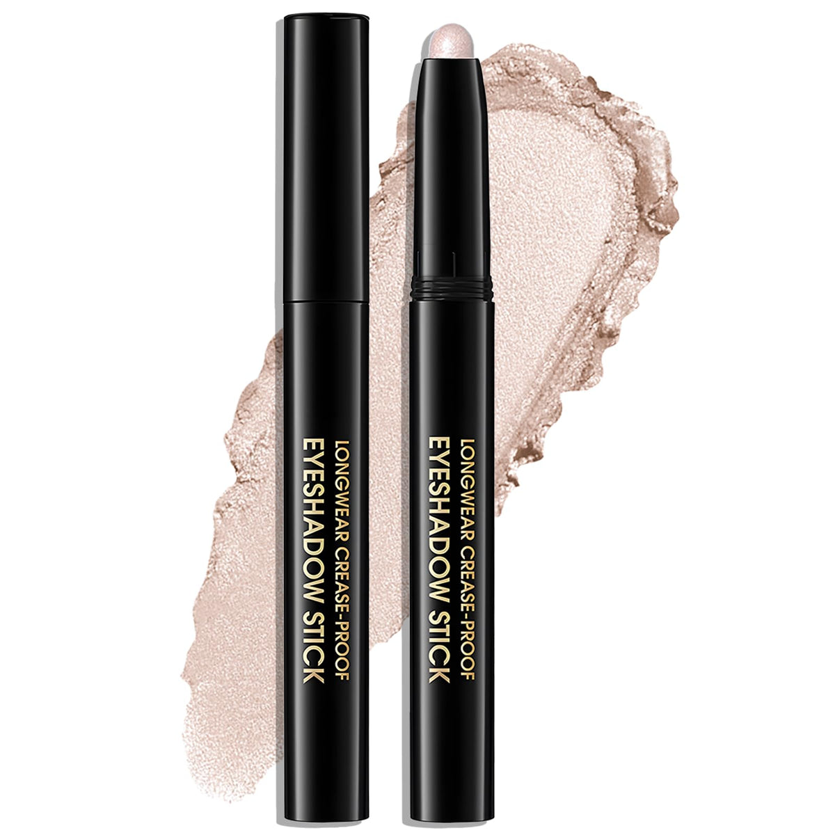 Eyeshadow Stick Light Taupe, Matte Cream Eye Shadow Stick Waterproof Nude Neutral Eyeliner Brightener Pencil Crayon Long-Lasting Eye Highlighter Makeup for Older Women Easy to Use High Pigmented