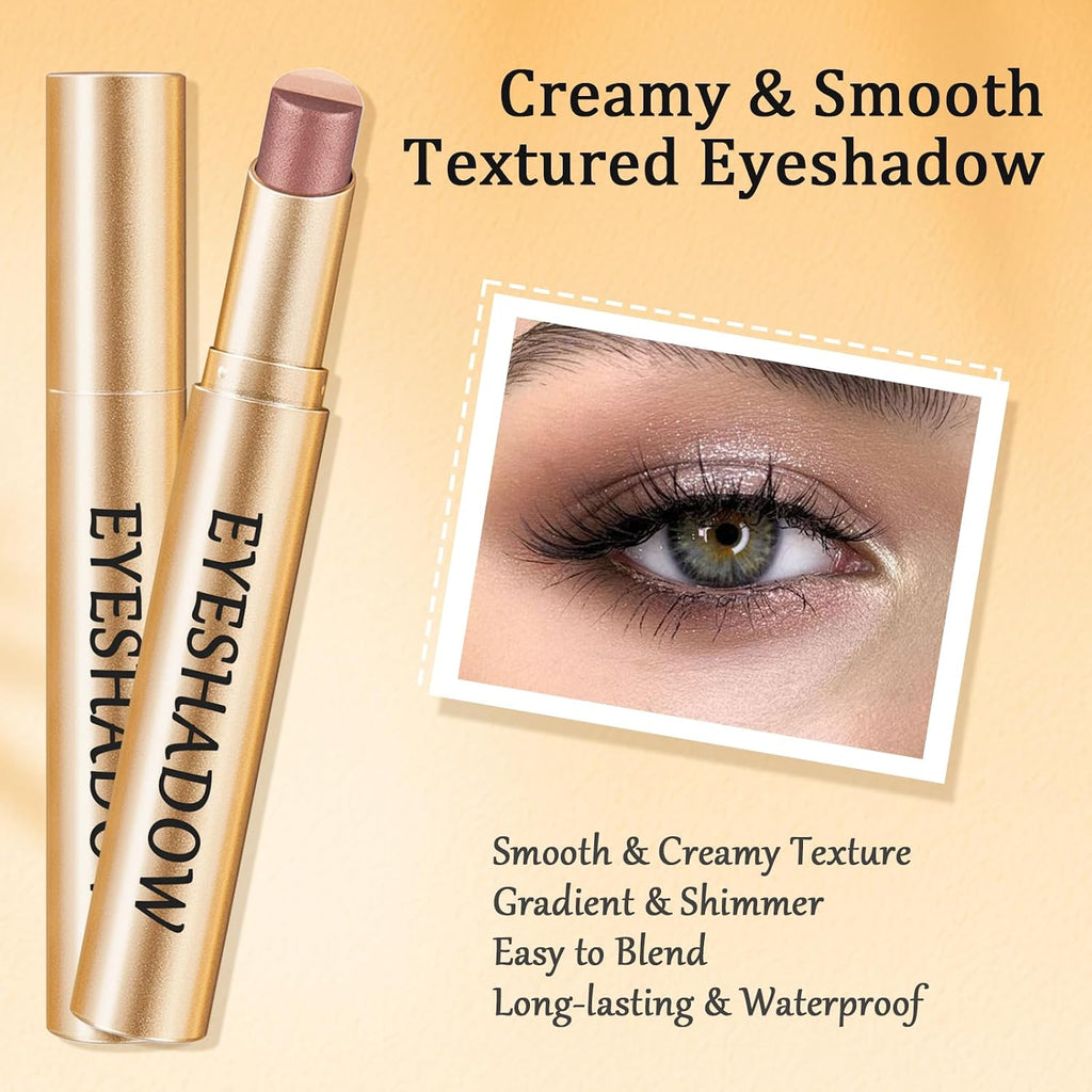 4Pcs Multi Color Eyeshadow Stick Set, 3 Color Gradient Shimmer Eye Shadow