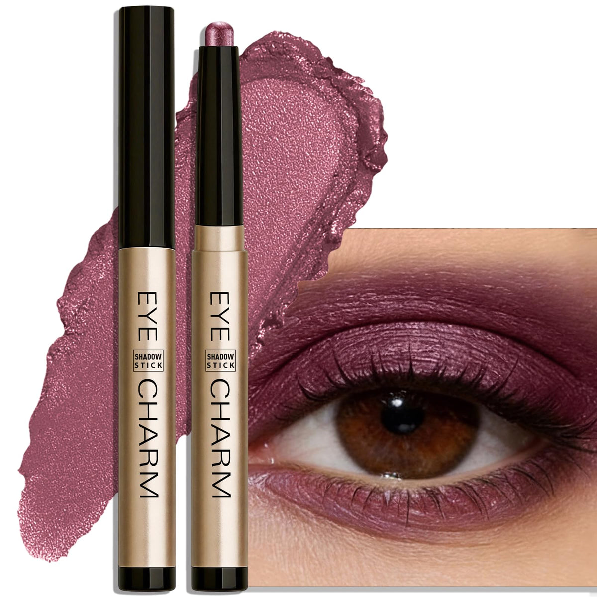 Eyeshadow Stick Light Taupe, Matte Cream Eye Shadow Stick Waterproof Nude Neutral Eyeliner Brightener Pencil Crayon Long-Lasting Eye Highlighter Makeup for Older Women Easy to Use High Pigmented