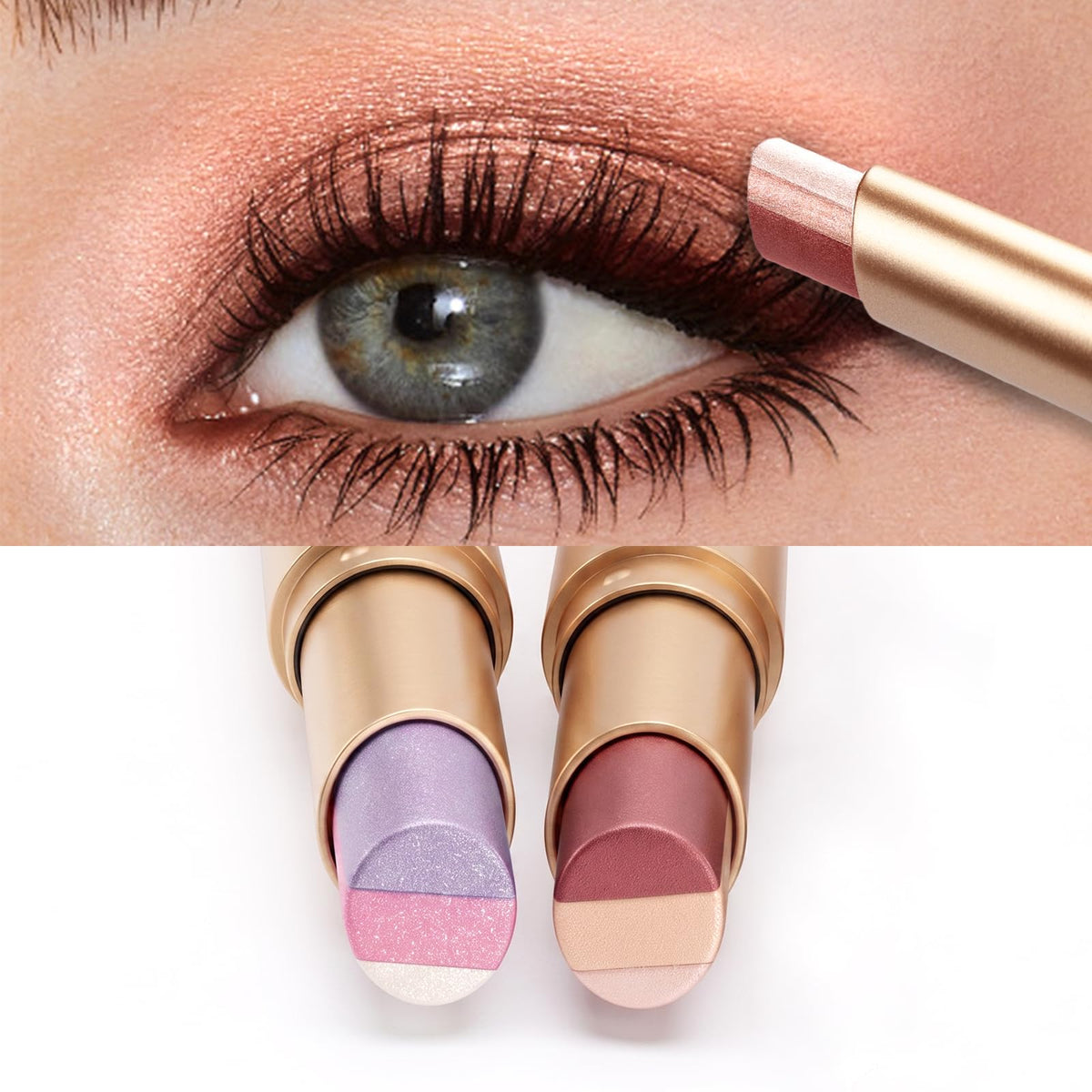 4Pcs Multi Color Eyeshadow Stick Set, 3 Color Gradient Shimmer Eye Shadow
