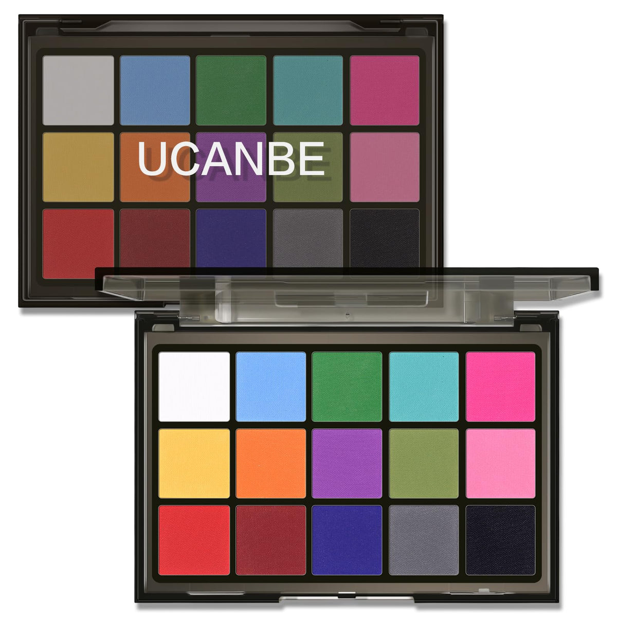 UCANBE Purple Eyeshadow Makeup Palette, 15 Colors Dark Smokey Shimmer Matte Metallic Glitter Eye Shadow Pallet, Violet Lavender Pink Make Up Kit for Cosplay Halloween Ursula Witch Costume Parties