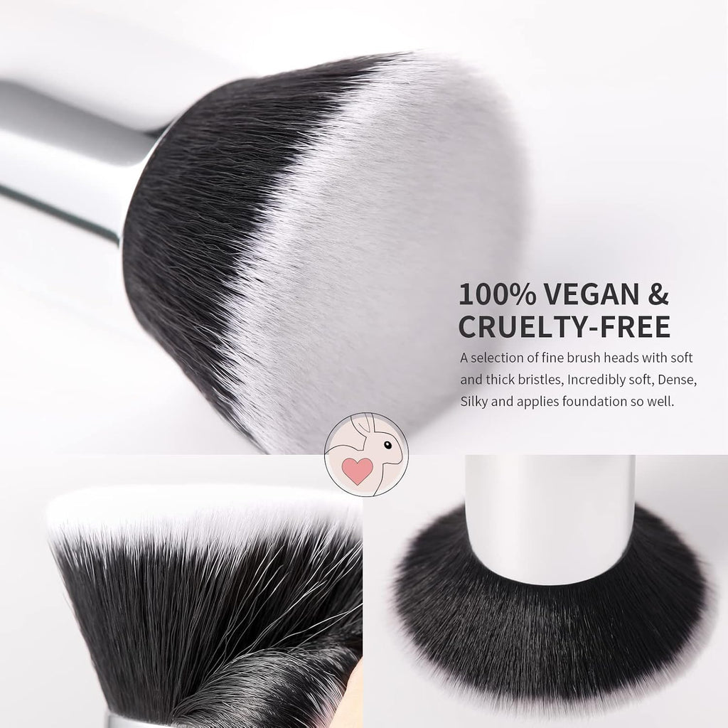 DUcare Makeup Sponges with Foundation Brush Makeup Puff Blending Foundation Sponge for Liquid BB Cream Mineral Powder Buffing Stippling