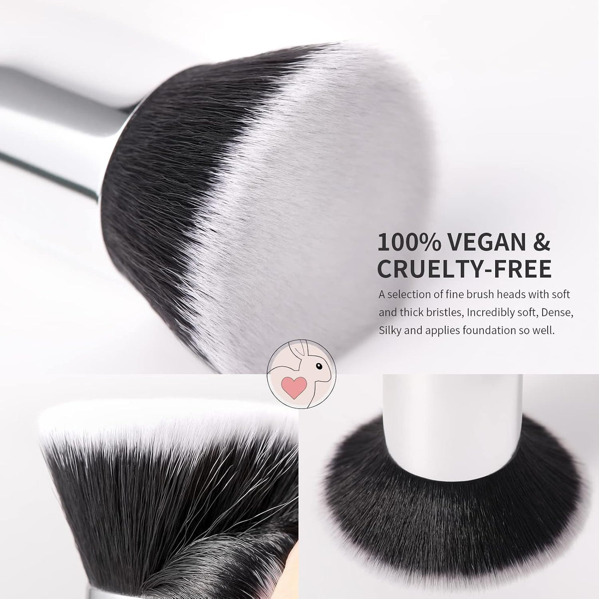 DUcare Makeup Sponges with Foundation Brush Makeup Puff Blending Foundation Sponge for Liquid BB Cream Mineral Powder Buffing Stippling