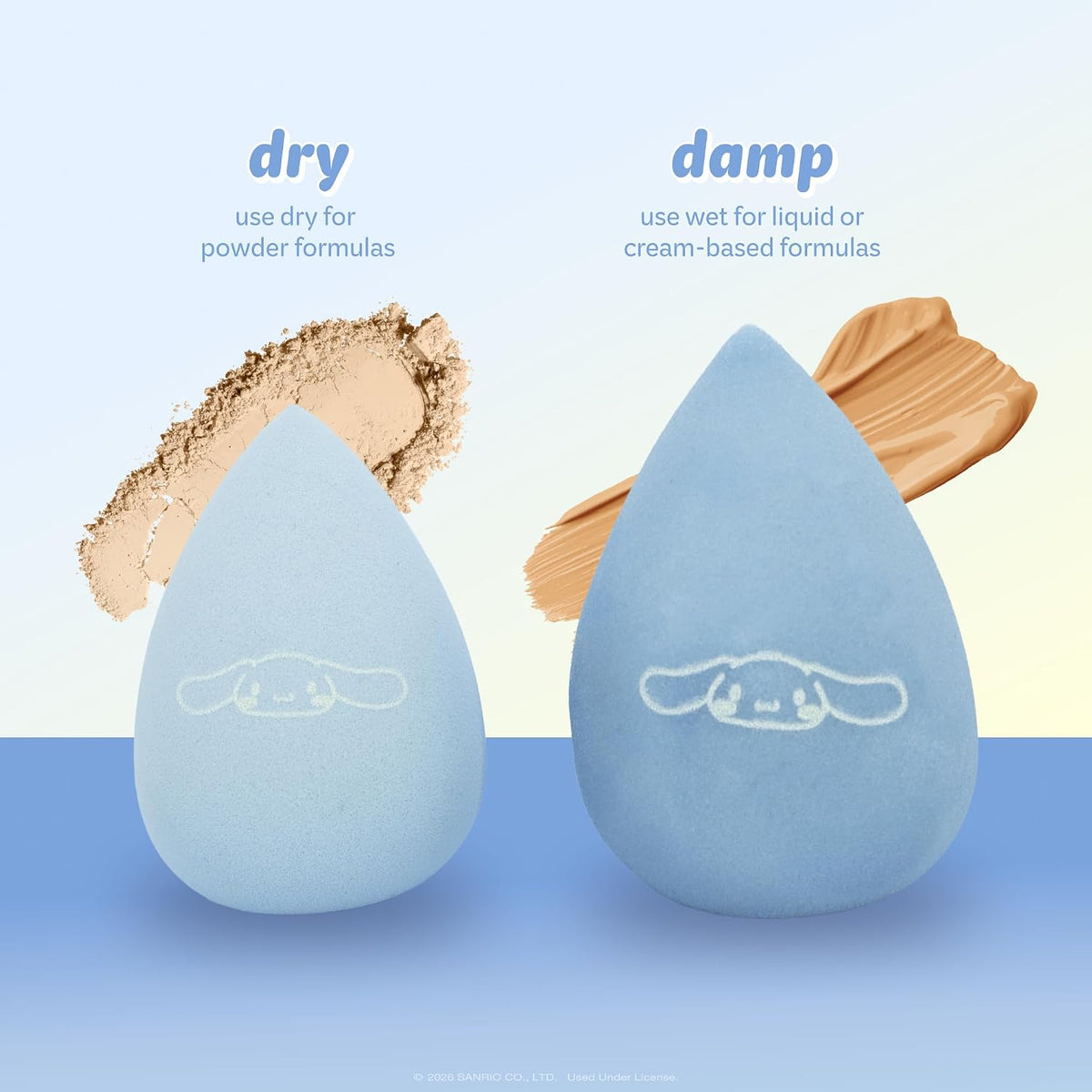 The Crème Shop x Cinnamoroll Blending Makeup Sponge Duo, Latex Free, 2 Ct