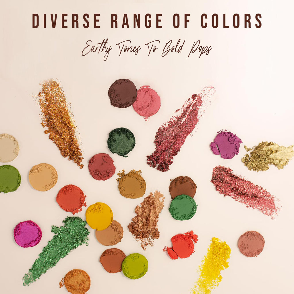 Profusion Cosmetics Marigold 35 Shade Eyeshadow Palette – Multicolor Blendable Natural Shades in Matte, Shimmer, and Glitter Finishes, Long-Wear Formula, Vegan & Cruelty-Free Makeup