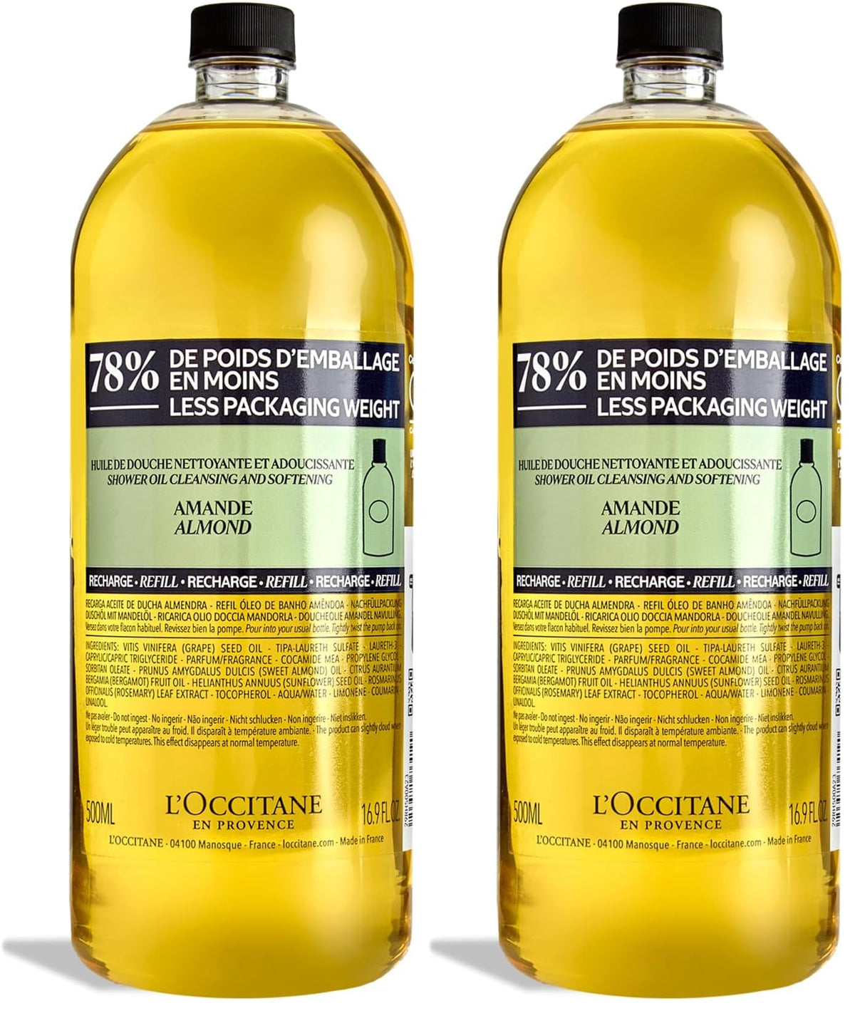 L'OCCITANE Almond Shower Oil, Cleansing Body Wash & Shaving Base, Vegan
