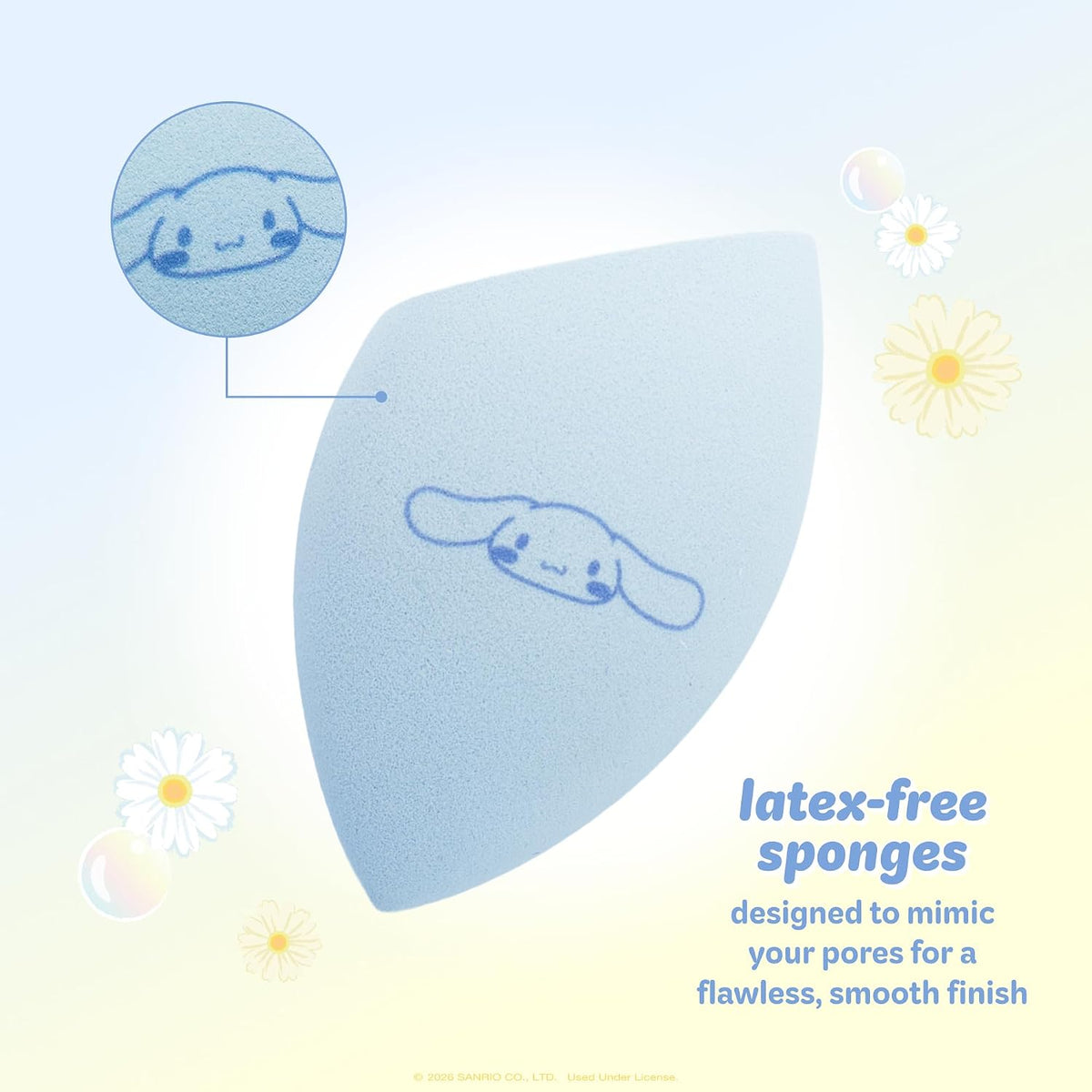 The Crème Shop x Cinnamoroll Blending Makeup Sponge Duo, Latex Free, 2 Ct
