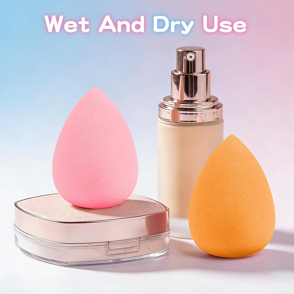 15 Pcs Multicolor Latex-Free Makeup Sponge Set Individually Wrapped Wet&Dry