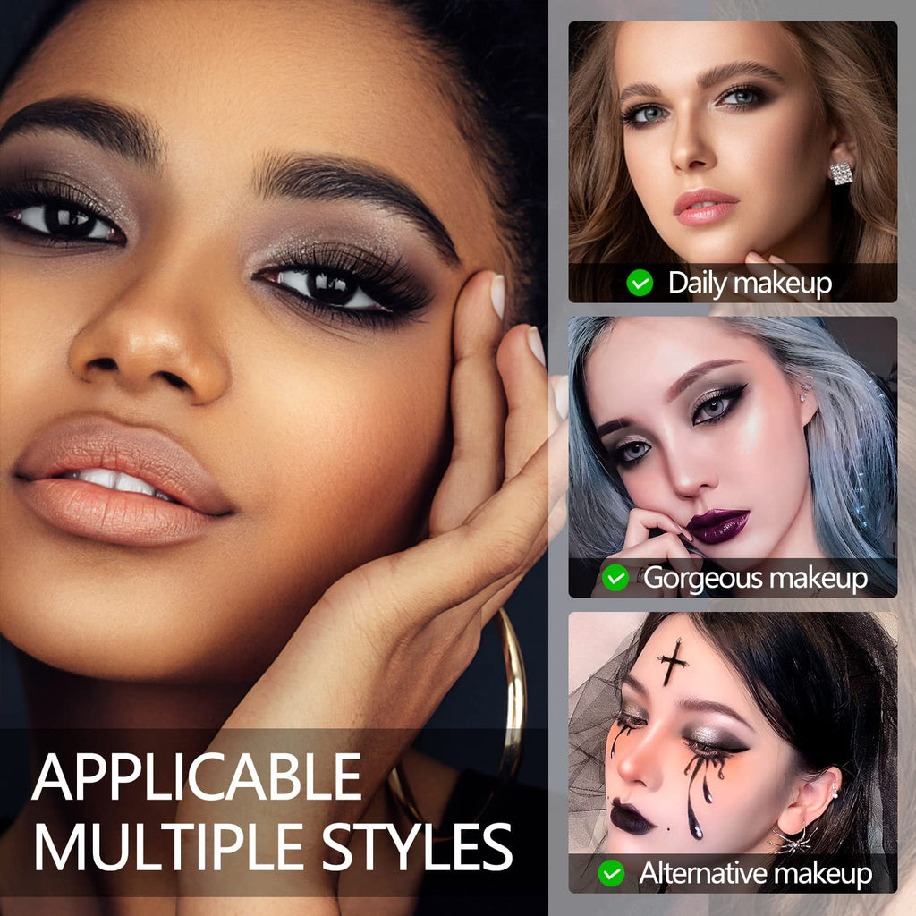 MAKI YIKA Black Grey Smokey Eyeshadow Matte Black White Gray Silver Smoky