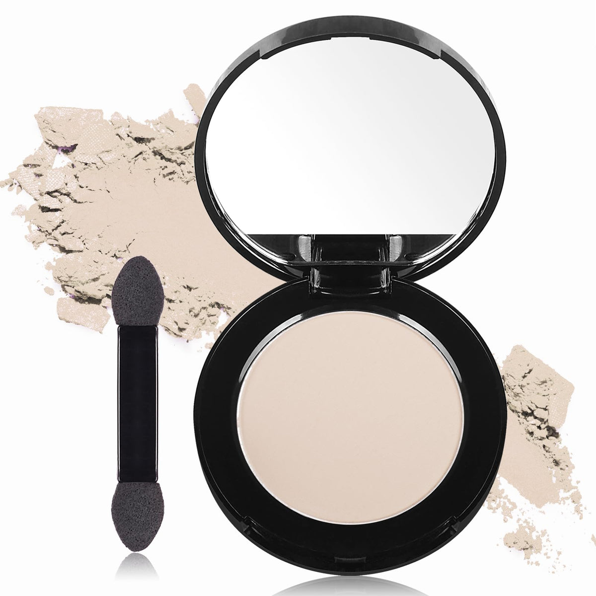 MEICOLY Champagne Shimmer Eyeshadow with Mirror,Shimmer Sparkly Eye Shadow Palette,Pressed Powder Single Eyeshadow for Women and Girls,Eye Makeup Eyelid Color,High Pigment,Long Wearing,Waterproof