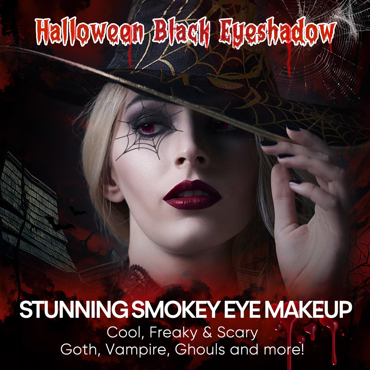 MAKI YIKA Black Grey Smokey Eyeshadow Matte Black White Gray Silver Smoky
