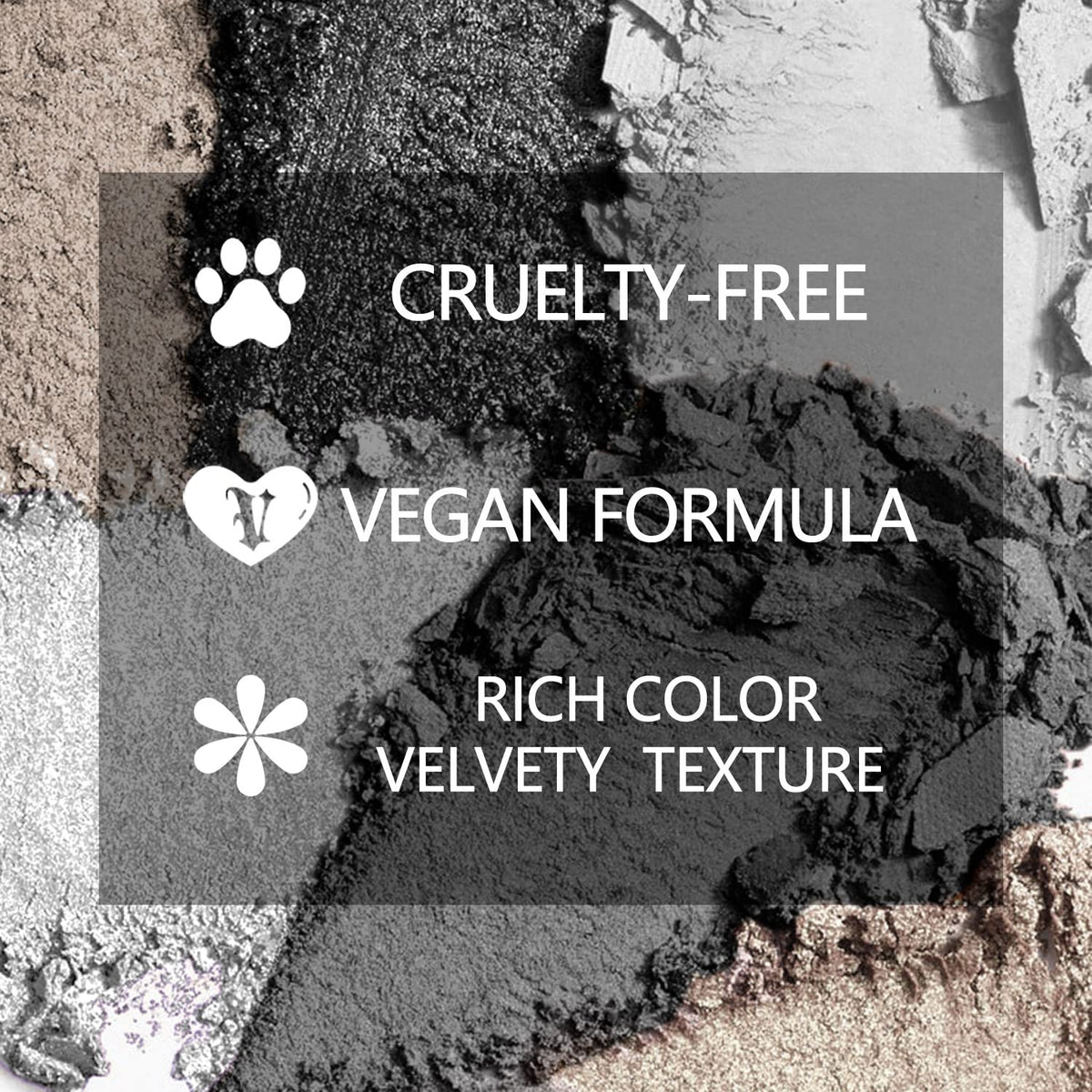 MAKI YIKA Black Grey Smokey Eyeshadow Matte Black White Gray Silver Smoky