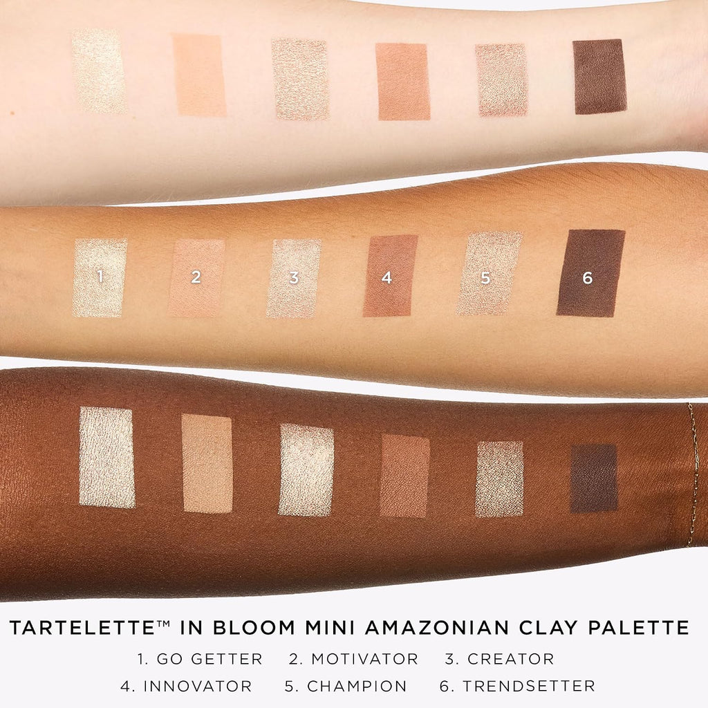 tarte tartelette in bloom mini Amazonian clay palette – Eyeshadow Palette with Shimmer & Matte Neutral Bronze Shades, Longwear Pigment, Blendable Lightweight Formula, Cruelty-Free