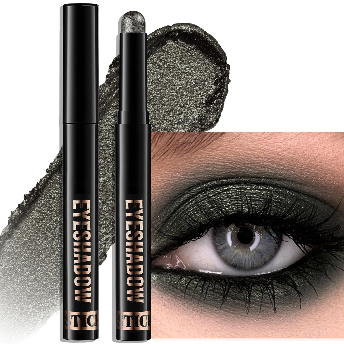 Eyeshadow Stick Light Taupe, Matte Cream Eye Shadow Stick Waterproof Nude Neutral Eyeliner Brightener Pencil Crayon Long-Lasting Eye Highlighter Makeup for Older Women Easy to Use High Pigmented