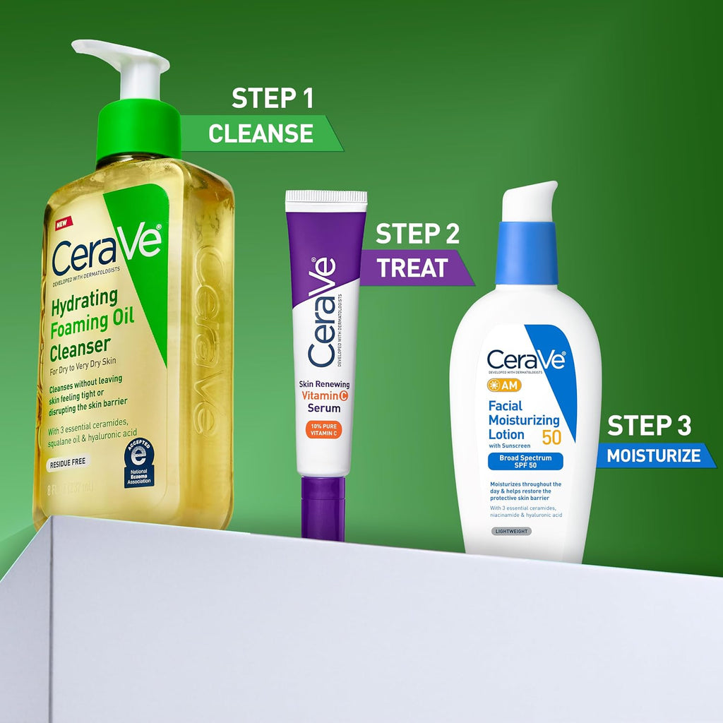 CeraVe Hydrating Foaming Oil Facial Cleanser with Hyaluronic Acid, 8oz