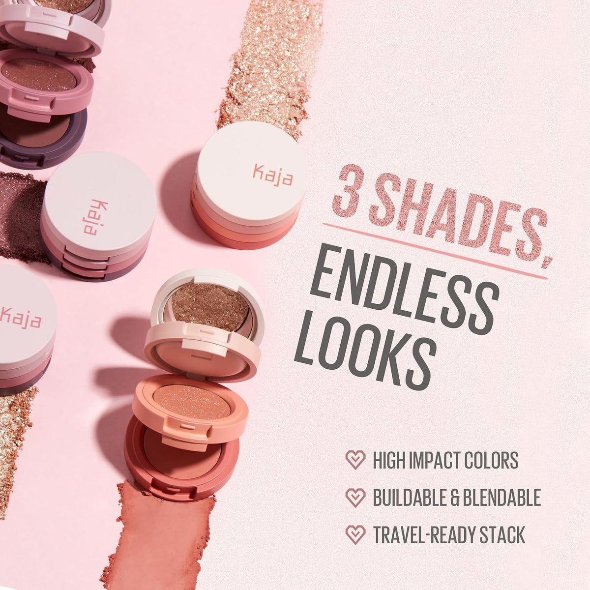 Kaja Beauty Bento Bouncy Eyeshadow Trio - Sandy Brown (13 Velvet Dream)