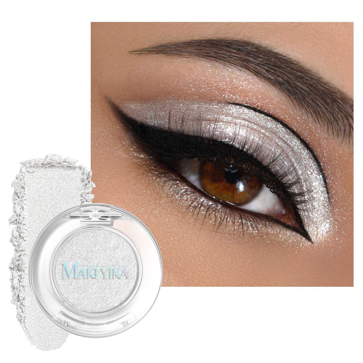 MAKI YIKA Black Grey Smokey Eyeshadow Matte Black White Gray Silver Smoky