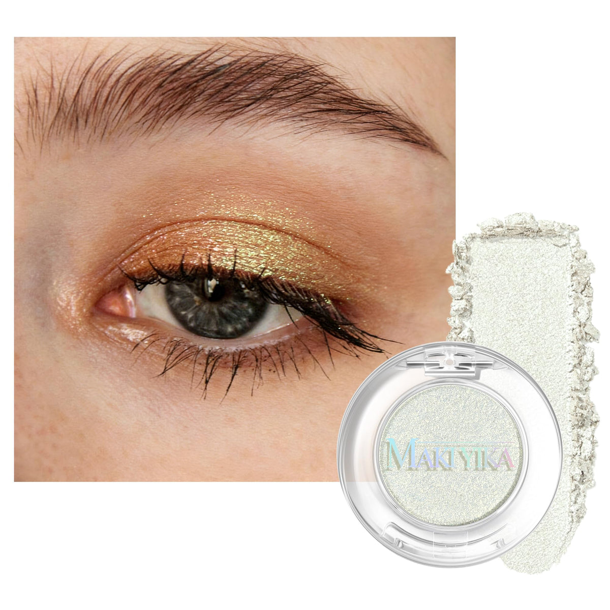 MAKI YIKA Black Grey Smokey Eyeshadow Matte Black White Gray Silver Smoky