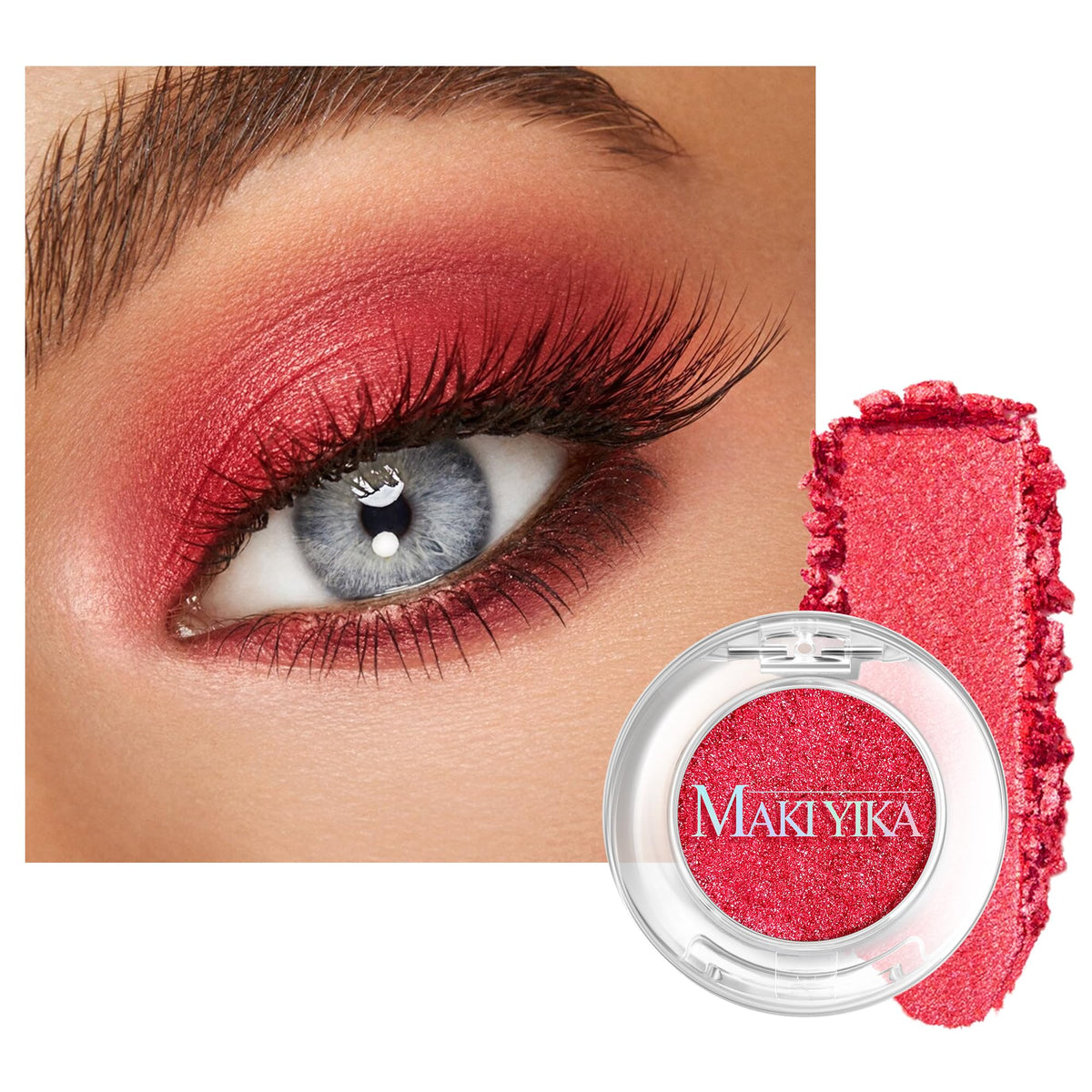MAKI YIKA Black Grey Smokey Eyeshadow Matte Black White Gray Silver Smoky