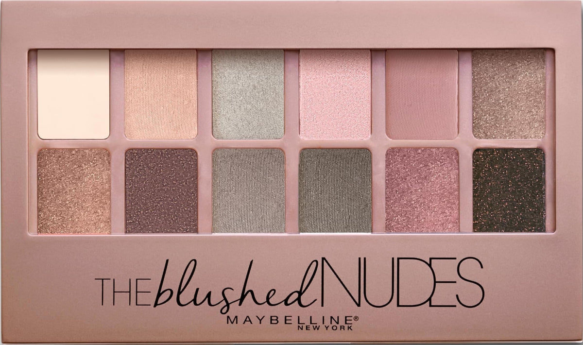 Maybelline The Nudes Eyeshadow Palette Makeup, 12 Pigmented Matte & Shimmer Shades, Blendable Powder, 1 Count
