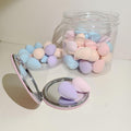 50 PCS Small Mini Makeup Sponges and Powder Puff with Makeup Mirror, Multi Colored Beauty Blender Makeup Sponge Facial Makeup Tools (Sponge egg)