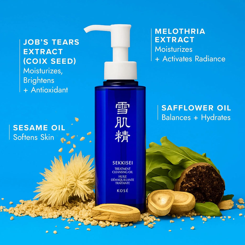 SEKKISEI Treatment Cleansing Oil, Face Cleanser & Makeup Remover, 10.1 oz