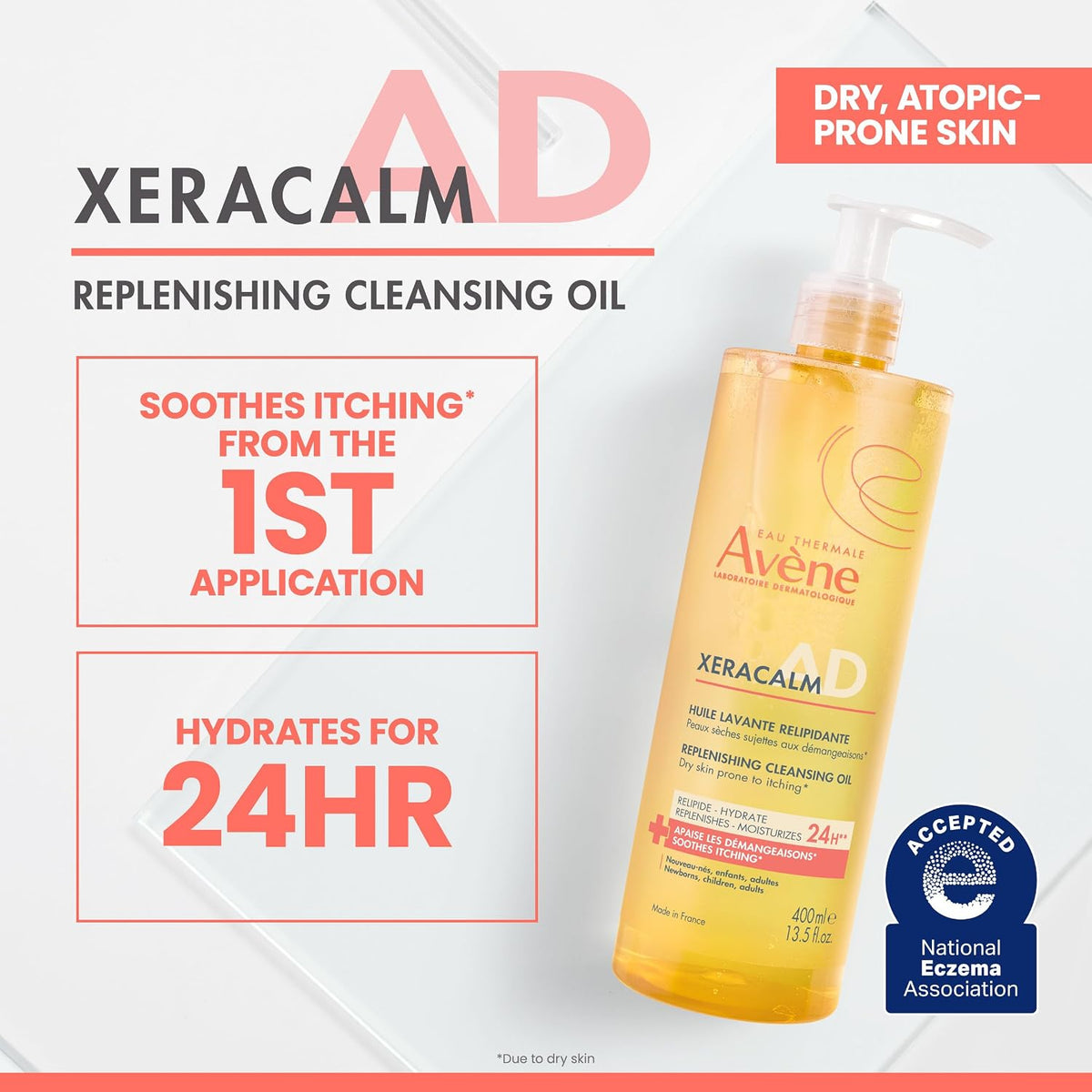 Avène XeraCalm A.D Lipid-Replenishing Cleansing Oil, 13.5 oz
