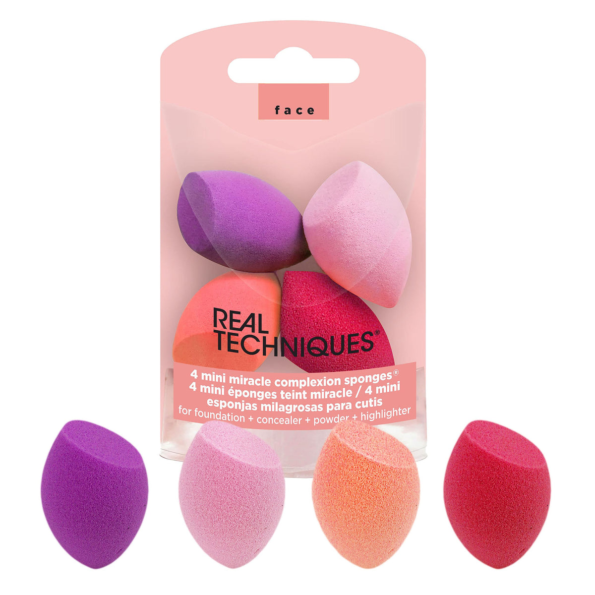 Real Techniques Miracle Complexion Sponge, 4 Pack, Makeup Blending Sponges