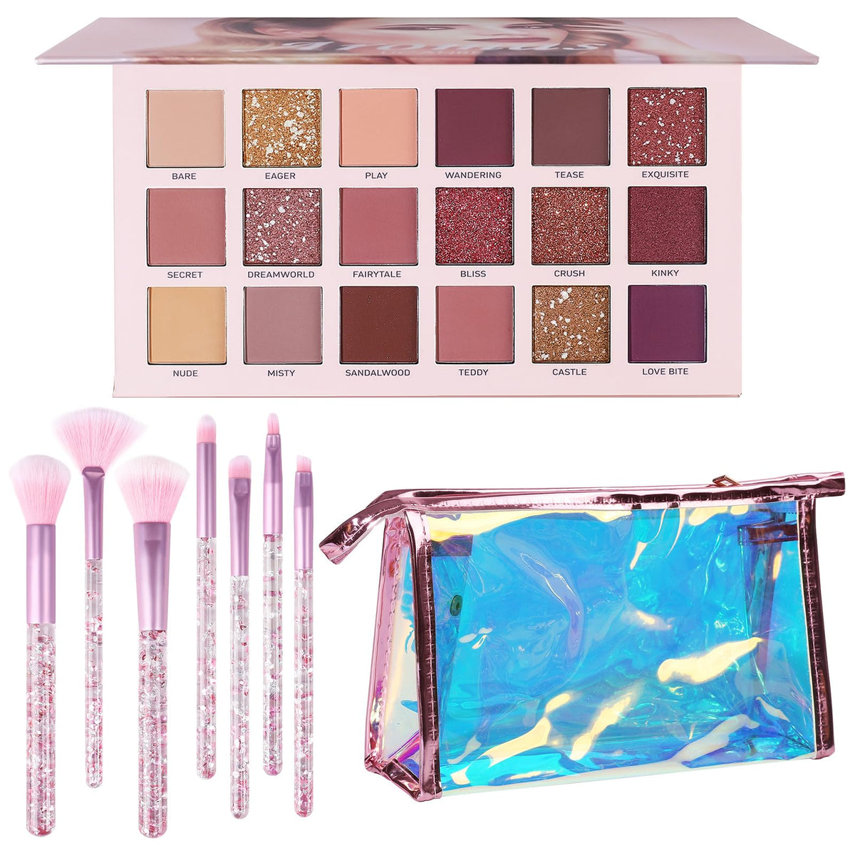 UCANBE 20 Colors Nude Eyeshadow Palette, High Pigmented Shimmer Matte Metallic Eye Shadow Pallets, Long Lasting Blendable Neutral Smokey Warm Bronze Eye Makeup
