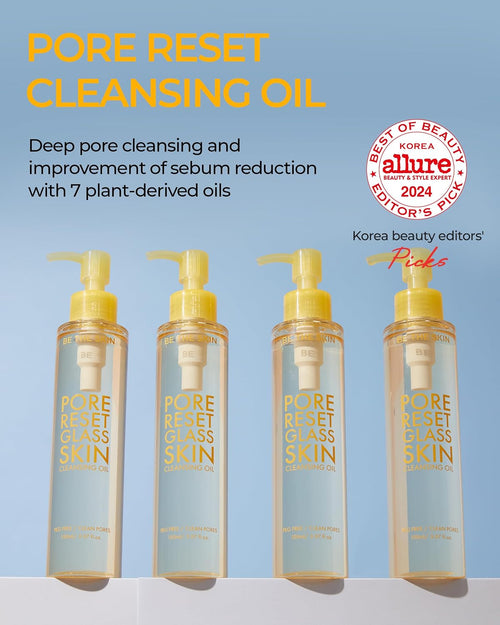 BE THE SKIN Pore Reset Glass Skin Cleansing Oil, Makeup Remover, 5.07 fl oz