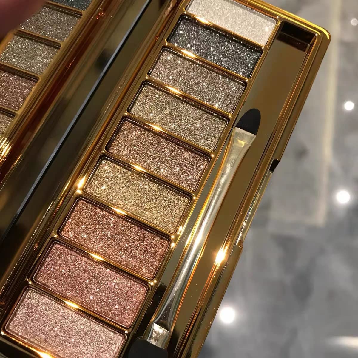 Glitter Eyeshadow Pallet Makeup Sets, 9 Colors Shimmer Sparkle Eyeshadow Palette Diamond Bright Makeup Shimmery Sparkly Glittery Highly Pigmented Waterproof Long-lasting Eye Shadow Palette