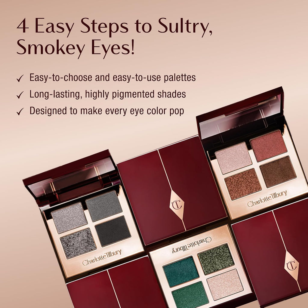Charlotte Tilbury Luxury Palette Eyeshadow - Shimmer, Metallic & Satin Matte Eyeshadow Quad with a Rich Powder Formula - Includes 4 Complementary Shades