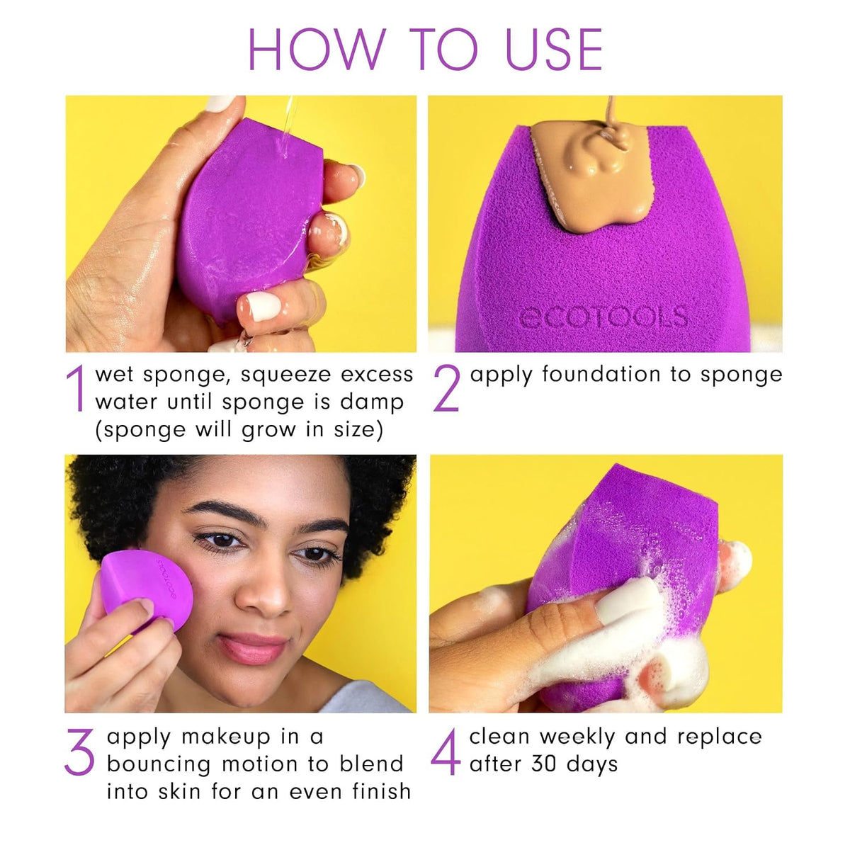 EcoTools Bioblender Makeup Sponge for Liquid and Cream Foundation, 1 Count