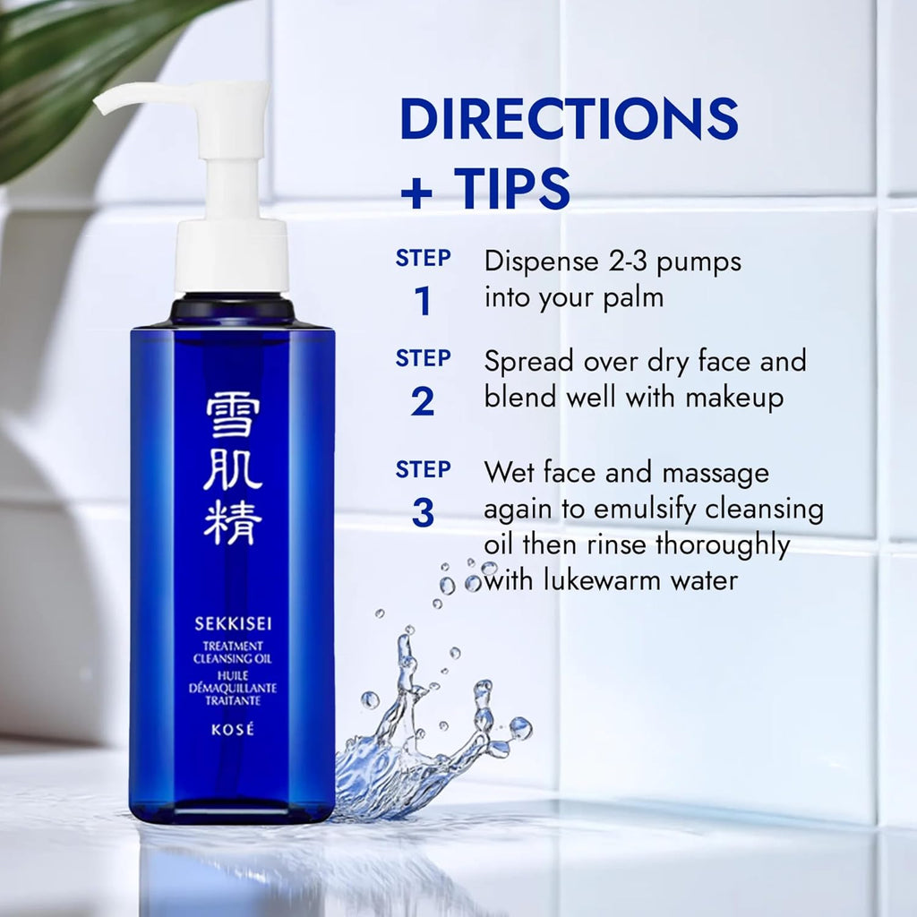 SEKKISEI Treatment Cleansing Oil, Face Cleanser & Makeup Remover, 10.1 oz