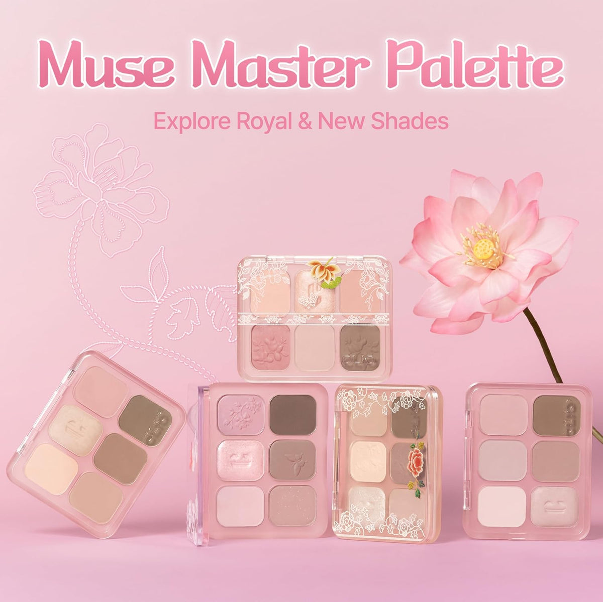 CLIO Muse Master Eyeshadow Palette, Korean Royal Heritage Edition, Baked Cream Powder Formula, Neutral Beige 6-Color with Matte & Shimmer for Daily Makeup, Safe for Sensitive Eyes (03 BEIGE ONE STEP)
